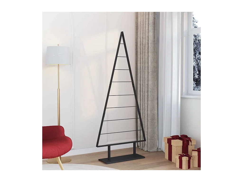 Árbol de Navidad de metal con soporte Negro 180 cm Acero