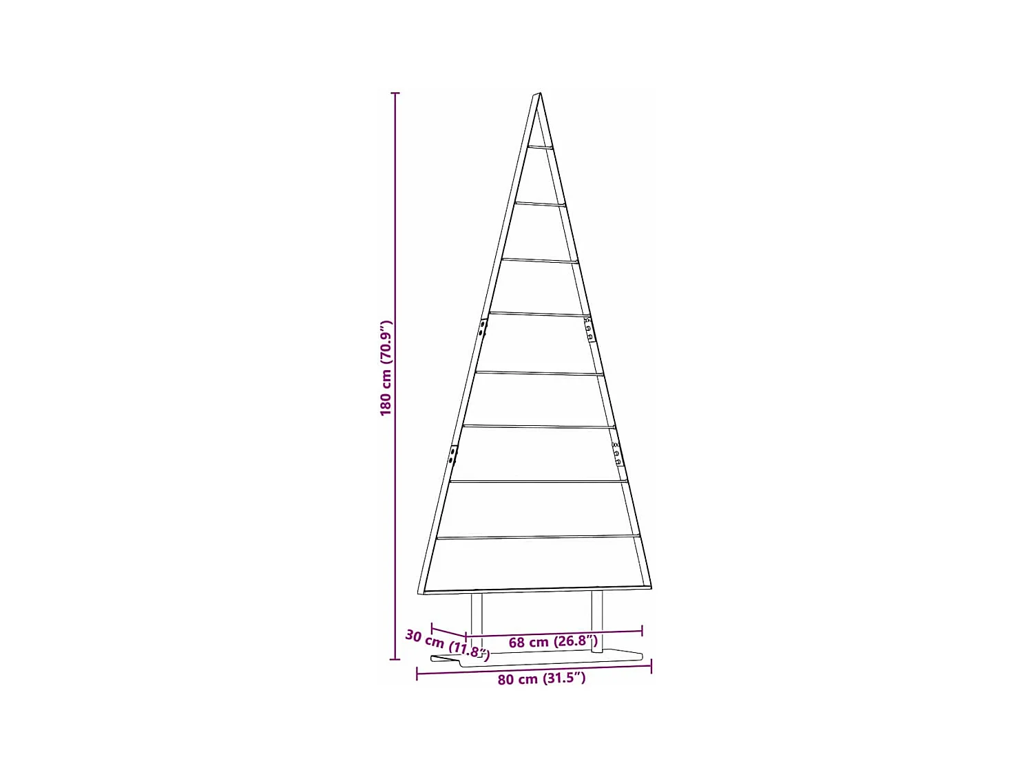 Árbol de Navidad de metal con soporte Negro 180 cm Acero