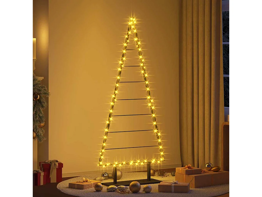 Árbol de Navidad de metal con soporte Negro 180 cm Acero