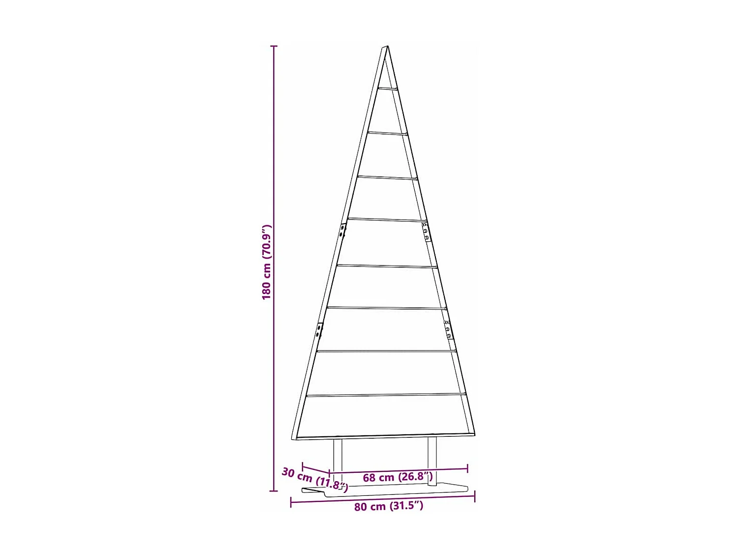 Árbol de Navidad de metal con soporte Negro 180 cm Acero
