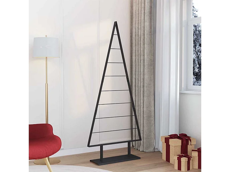 Arbre de Noël en métal avec support Noir 180 cm Acier