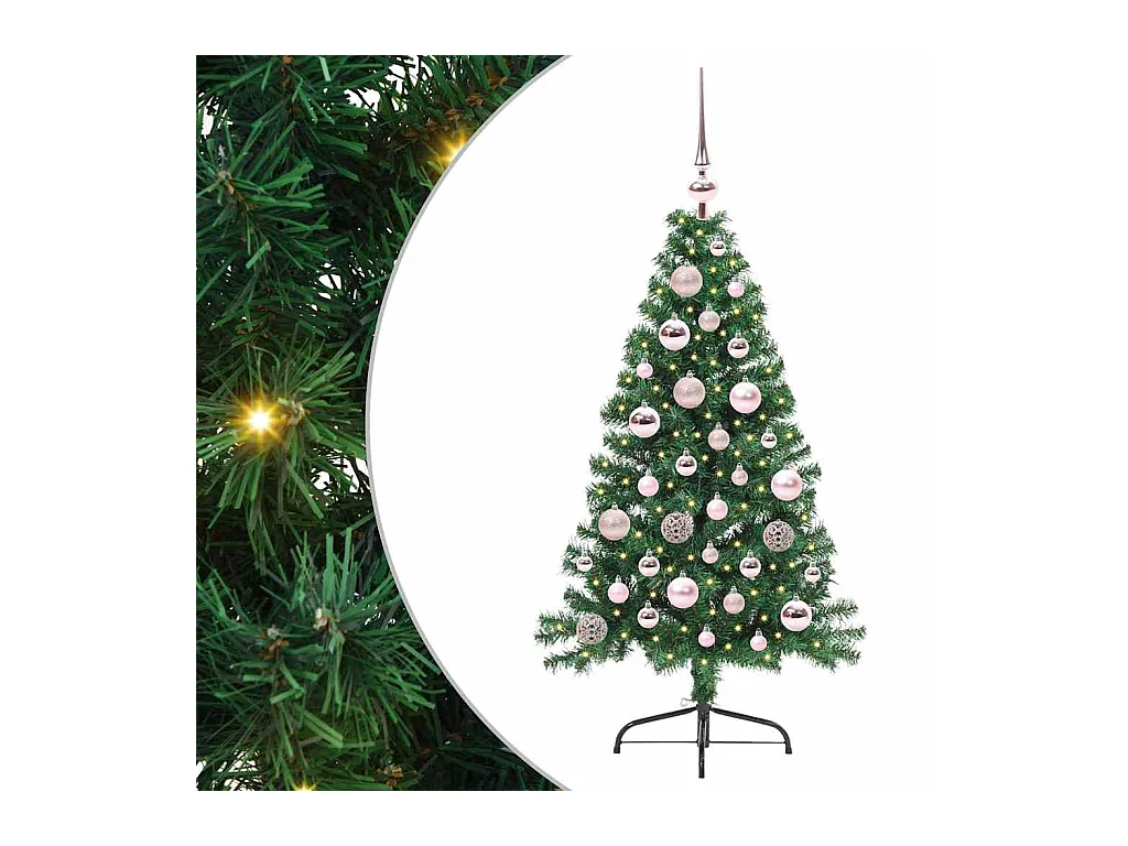 Árvore de Natal Artificial Pré-iluminada Verde 120 cm PVC