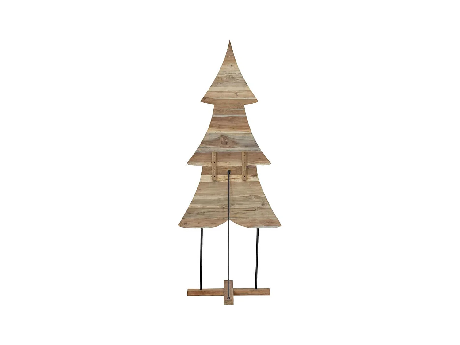 Sapin de Noël avec support Marron 180 cm Bois de teck solide