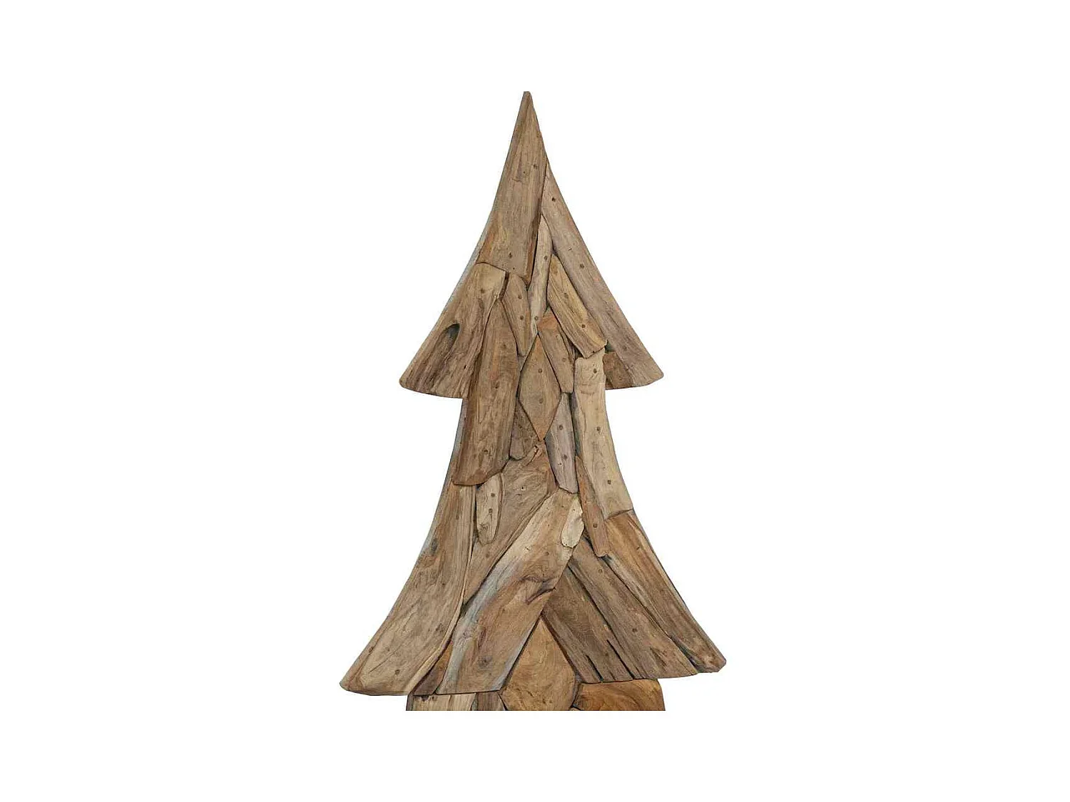 Sapin de Noël avec support Marron 180 cm Bois de teck solide