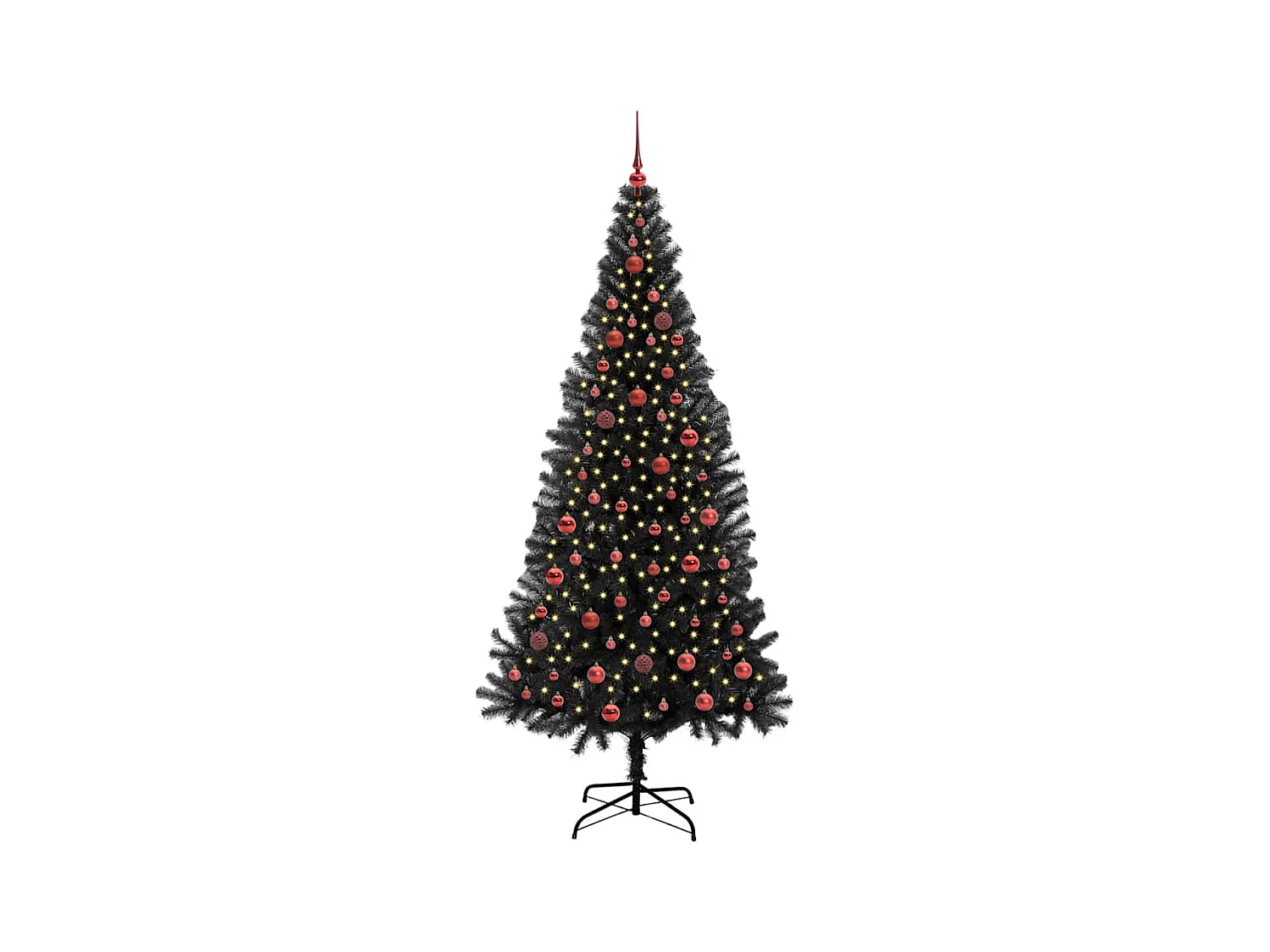 Árbol de Navidad con 300 LED con soporte Negro 210 cm PVC