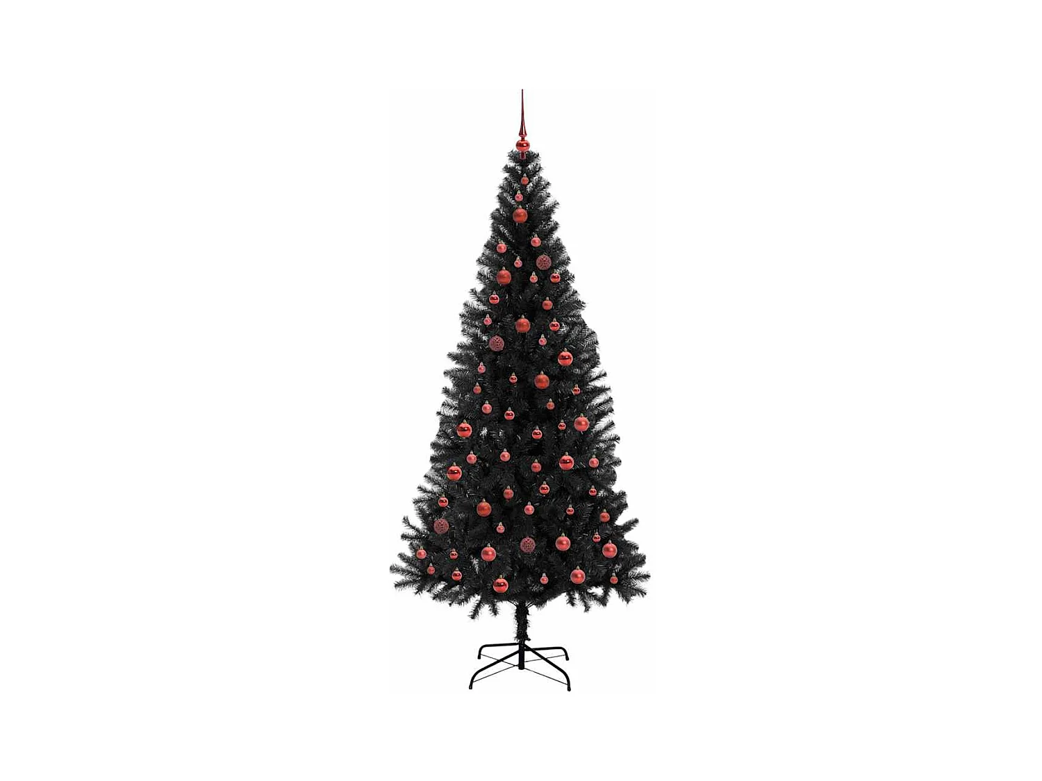 Árbol de Navidad con 300 LED con soporte Negro 210 cm PVC