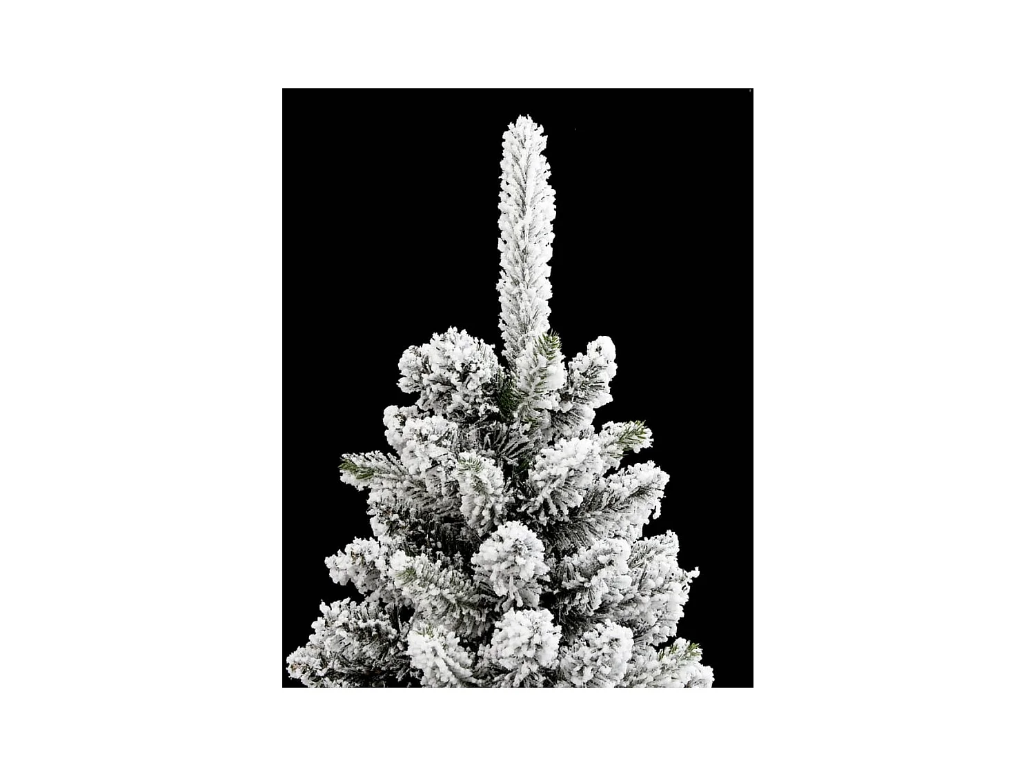 Árvore de Natal artificial fina com neve PVC e PE 210 cm