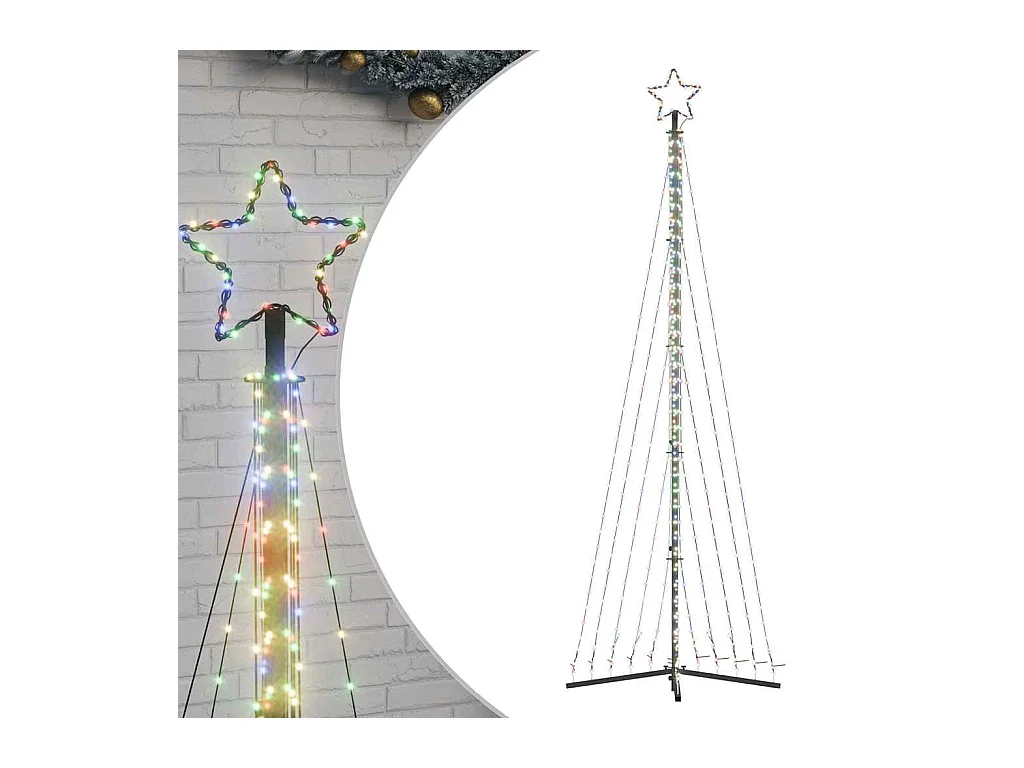 LED Árvore de Natal 495 LEDs Coloridos 300,5 cm
