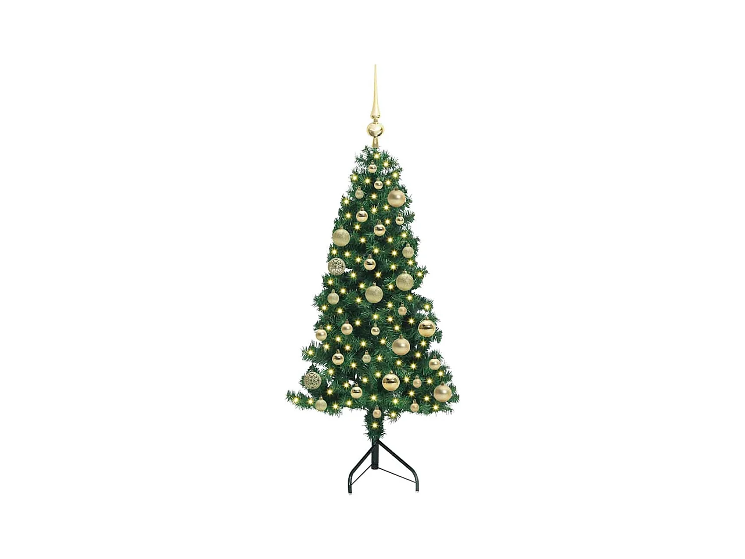 Arbre de Noël artificiel d'angle Vert 120 cm PVC et métal