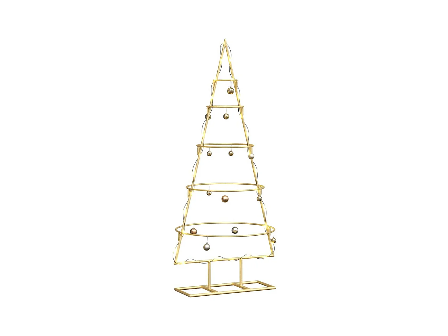 Árbol de Navidad de metal con soporte Dorado 90 cm