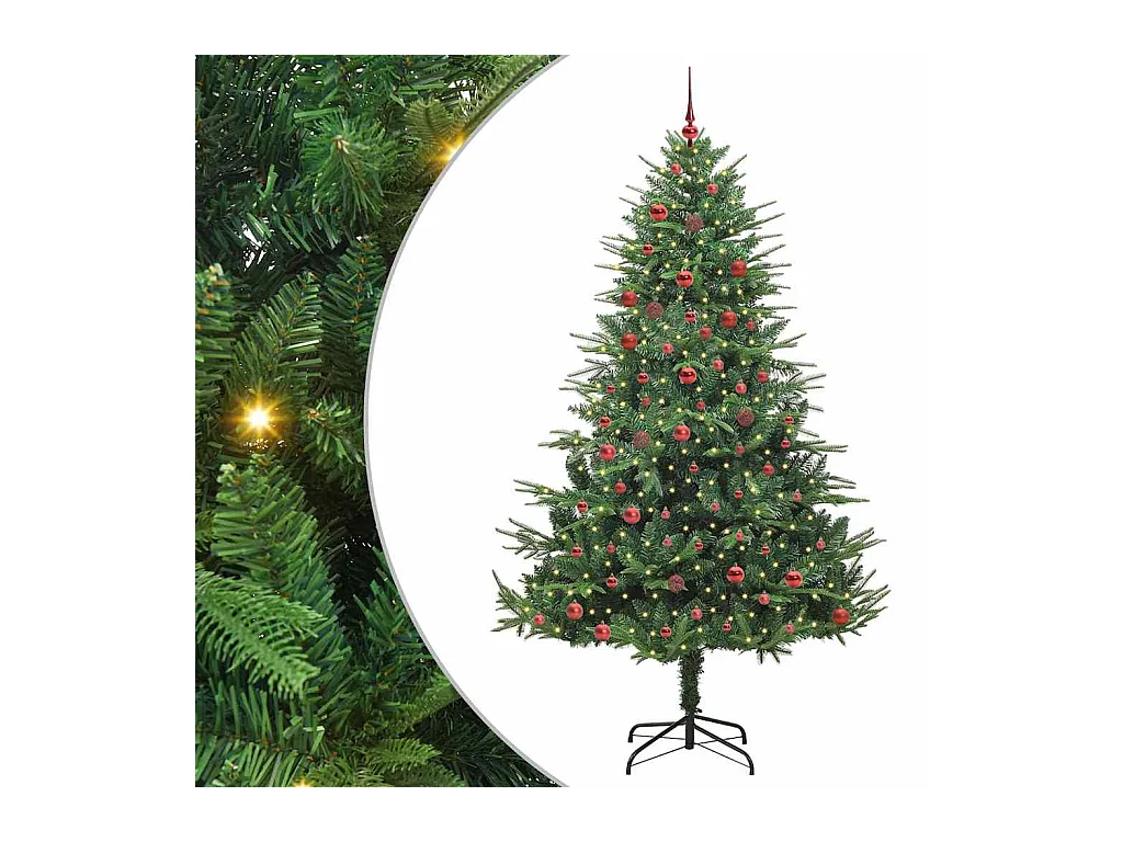 Árbol de Navidad artificial preiluminado con juego de bolas