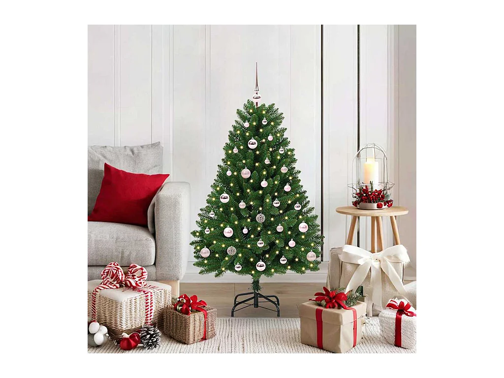 Árvore de Natal Artificial Verde 120 cm PVC e Metal