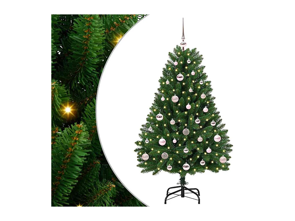 Árvore de Natal Artificial Verde 120 cm PVC e Metal