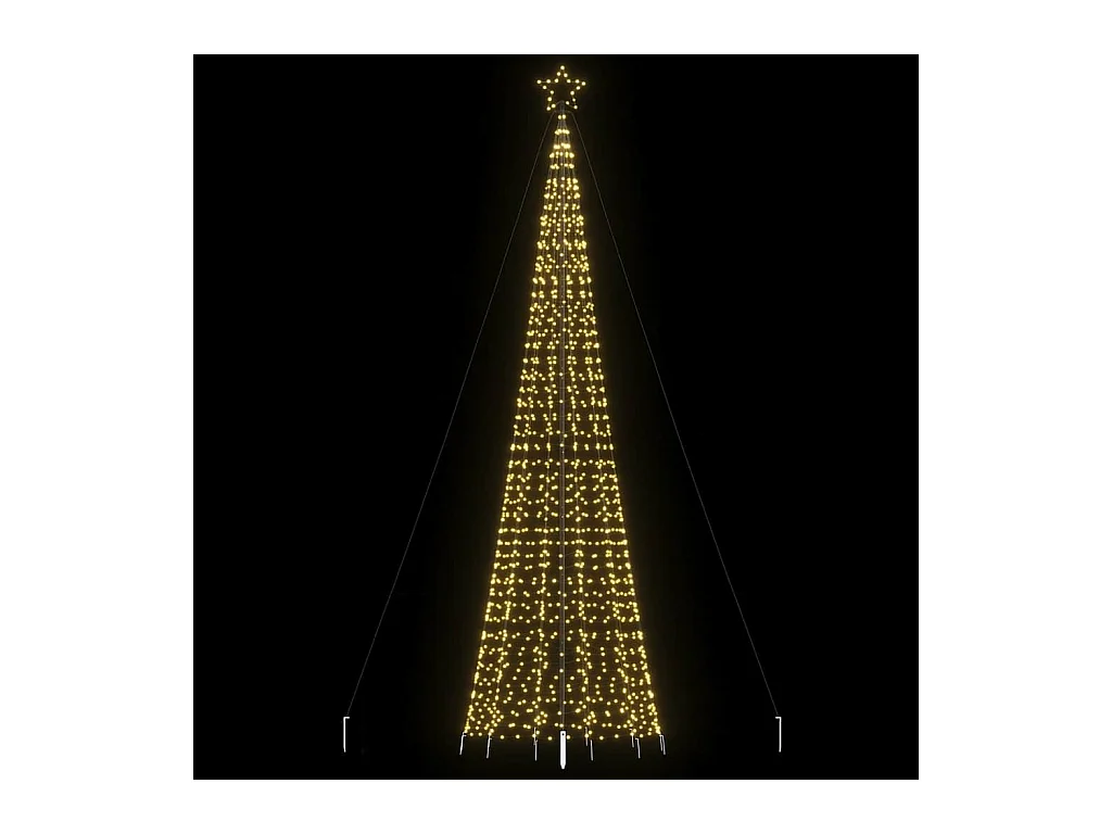 Árbol de Navidad LED con estacas 1534 LEDs blanco cálido 500 cm