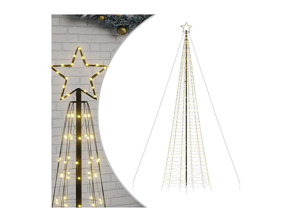 Árbol de Navidad LED con estacas 1534 LEDs blanco cálido 500 cm