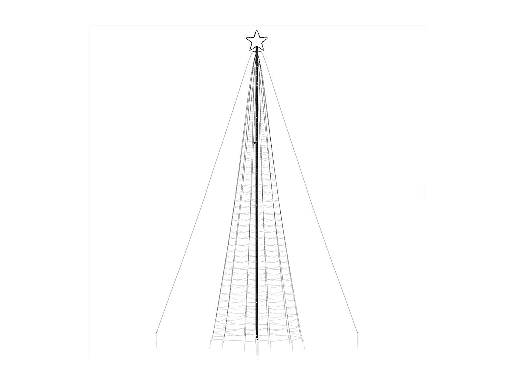 Árbol de Navidad LED con estacas 1534 LEDs blanco cálido 500 cm