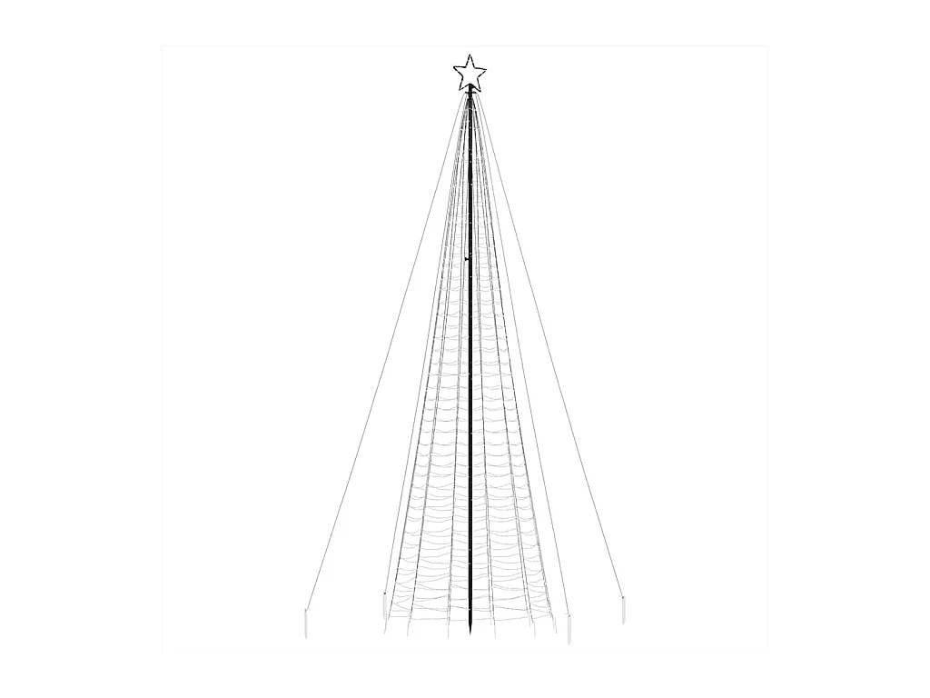 Árbol de Navidad LED con estacas 1534 LEDs blanco cálido 500 cm