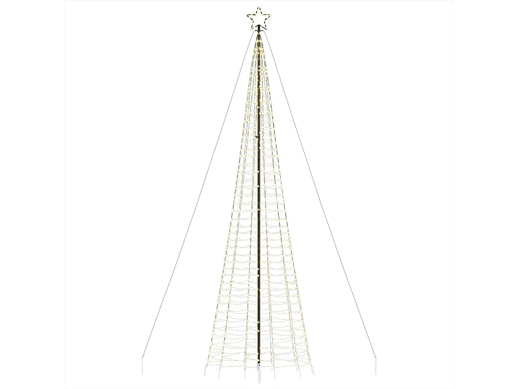 Árbol de Navidad LED con estacas 1534 LEDs blanco cálido 500 cm