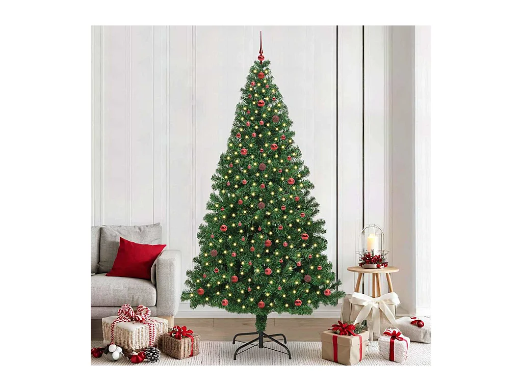 Árbol de Navidad artificial Verde 240 cm PVC y Acero y Plástico