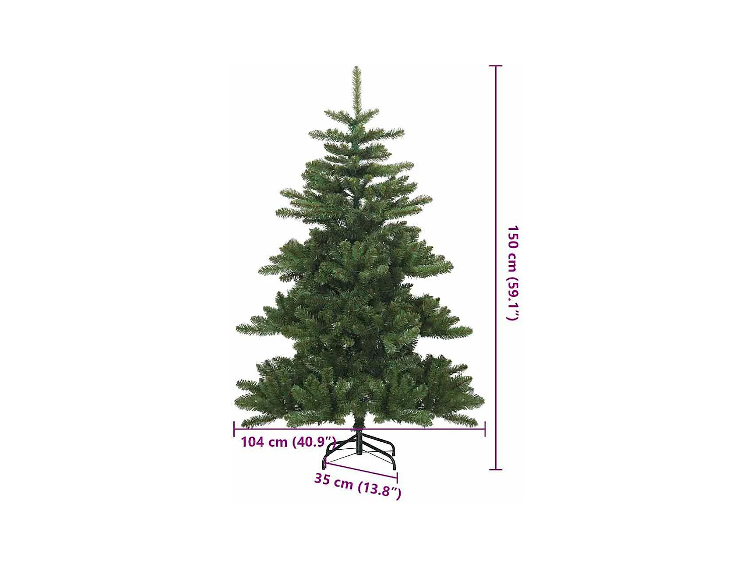Árbol de Navidad artificial con ramas articuladas Verde 150 cm
