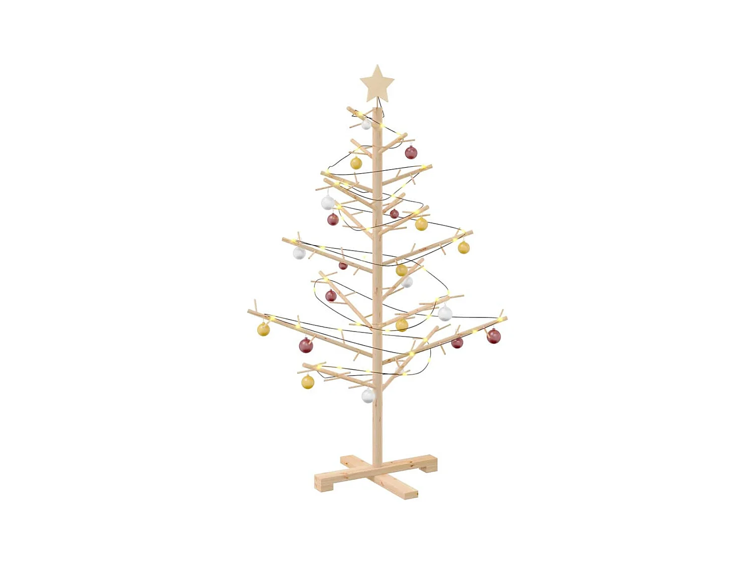 Houten kerstboom Naturel 125 cm Massief grenenhout