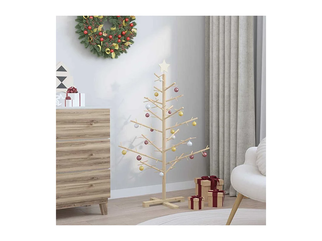 Houten kerstboom Naturel 125 cm Massief grenenhout