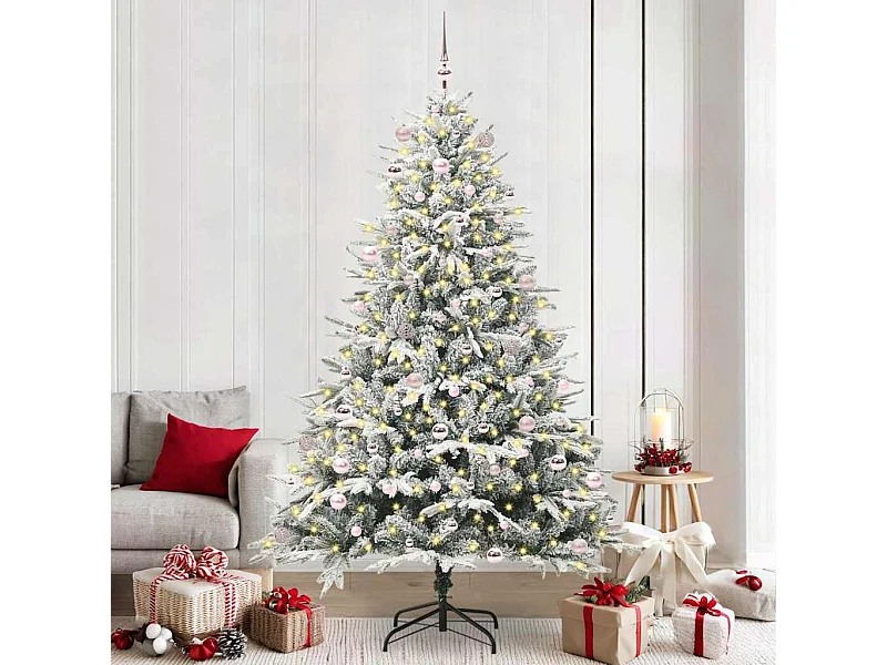 Árbol de Navidad artificial preiluminado con juego de bolas