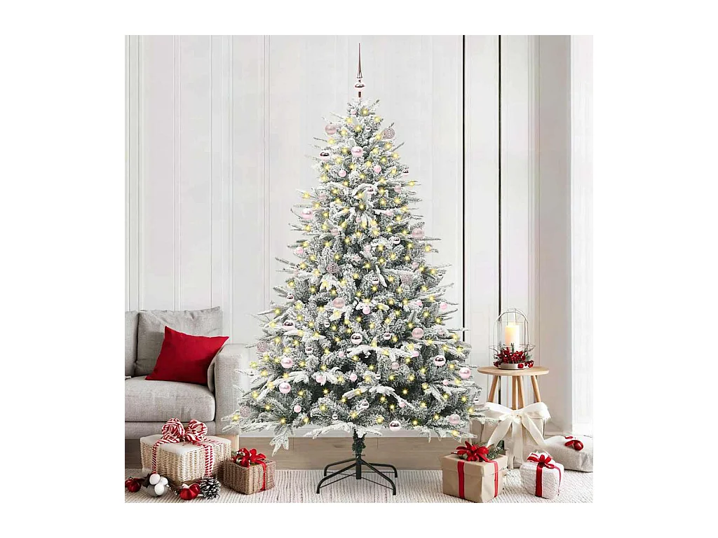 Árbol de Navidad artificial preiluminado con juego de bolas