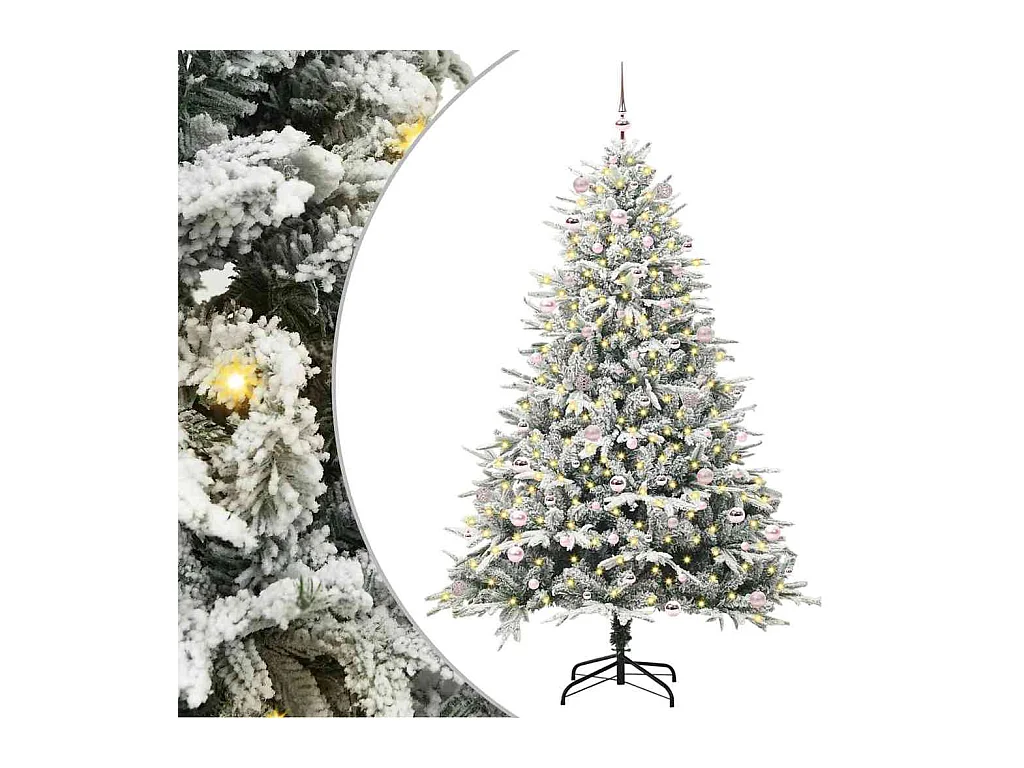 Árbol de Navidad artificial preiluminado con juego de bolas