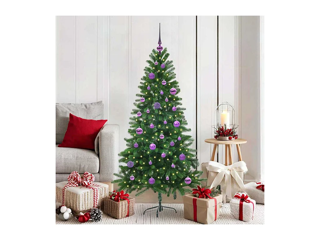 Sapin de Noël avec 150 LED avec support Vert 150 cm PE