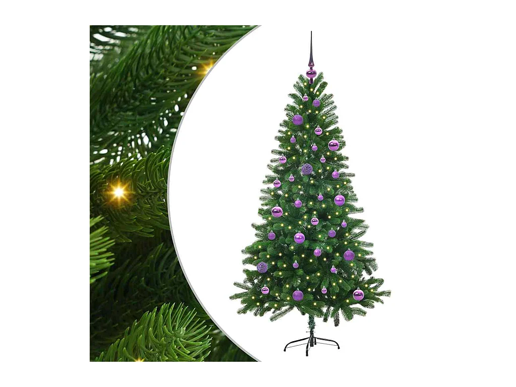 Sapin de Noël avec 150 LED avec support Vert 150 cm PE