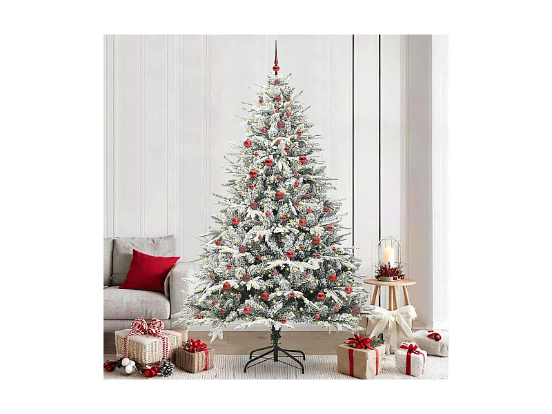 Sapin de Noël artificiel pré-éclairé avec set de boules Vert