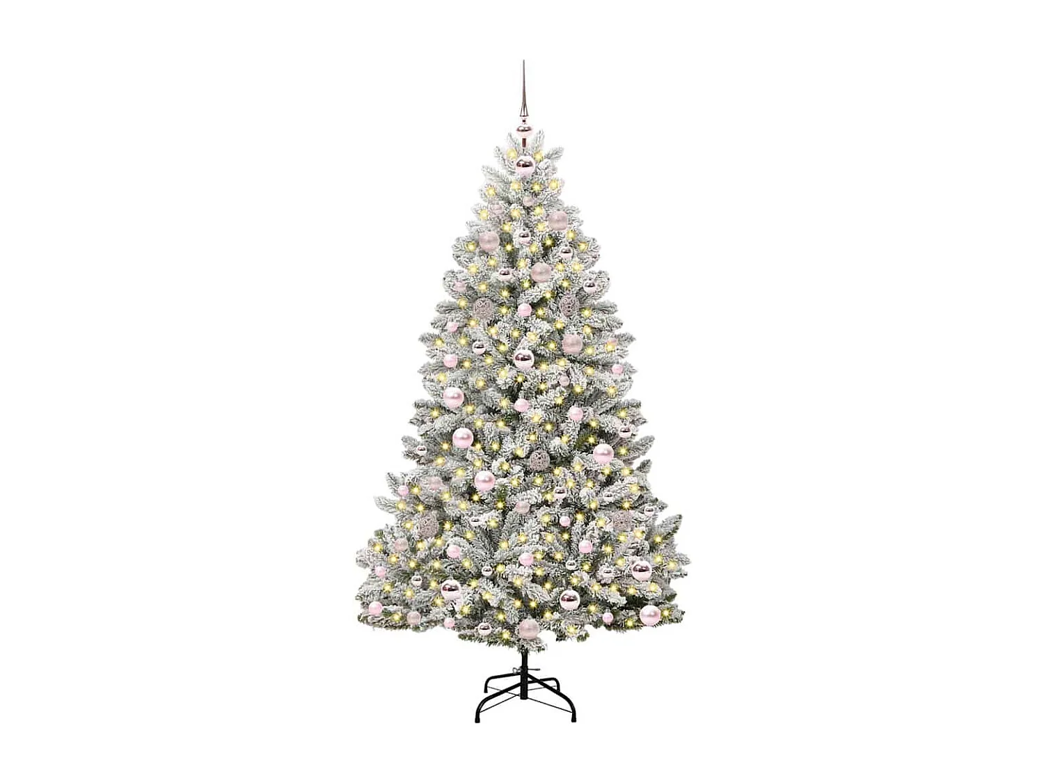 Kunstkerstboom Groen en Wit 180 cm PVC en Metalen