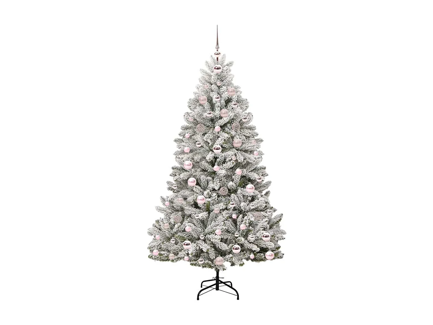 Kunstkerstboom Groen en Wit 180 cm PVC en Metalen