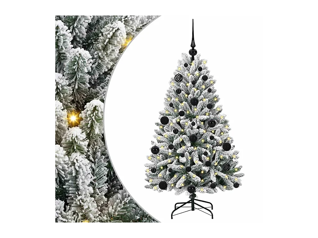 Árvore de Natal Artificial Verde e Branco 120 cm PVC e Metal