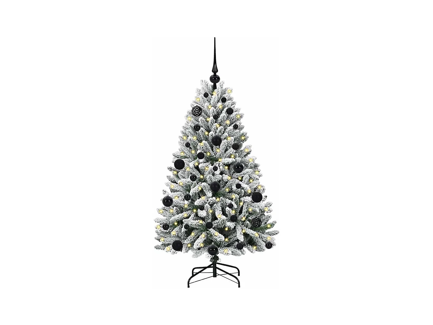 Árvore de Natal Artificial Verde e Branco 120 cm PVC e Metal