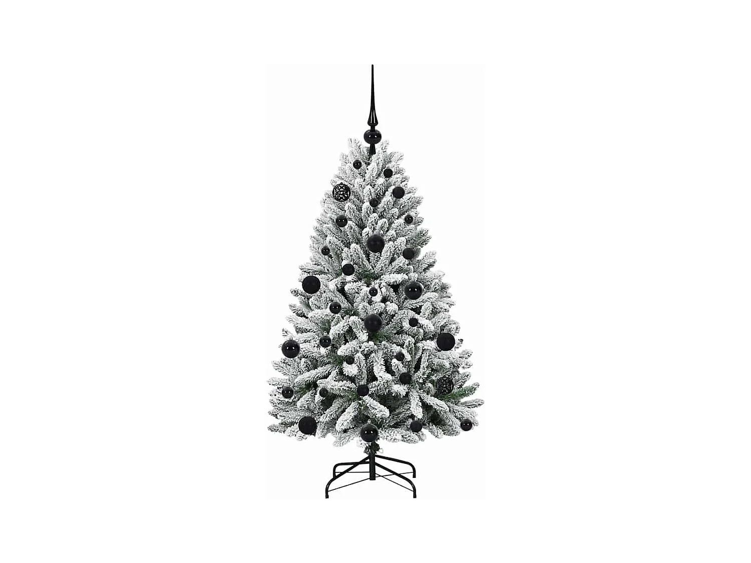 Árvore de Natal Artificial Verde e Branco 120 cm PVC e Metal