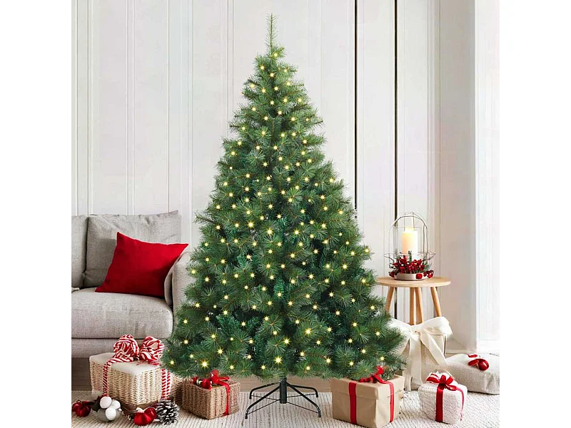Kunstkerstboom met 300 LED met standaard Groen 180 cm PE en PVC