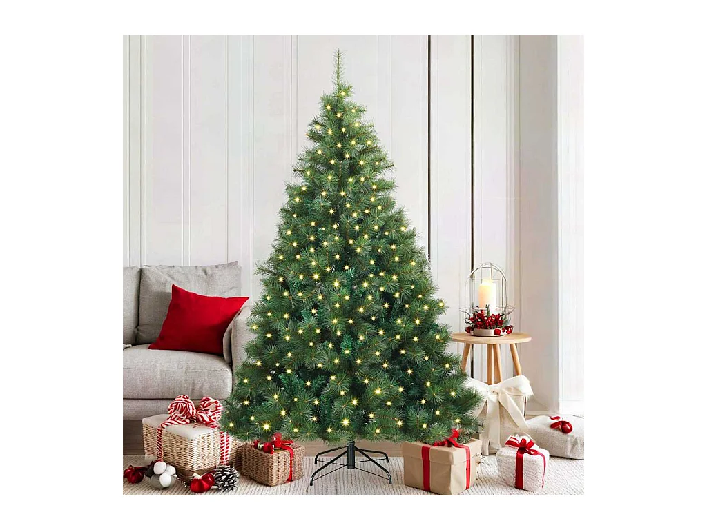 Kunstkerstboom met 300 LED met standaard Groen 180 cm PE en PVC