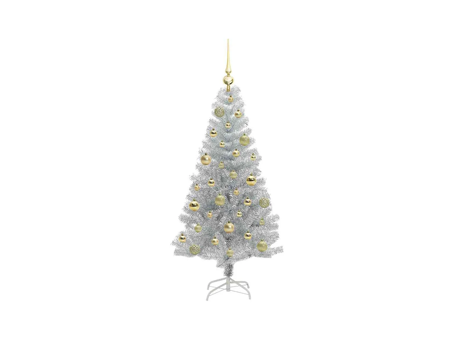 Árbol de Navidad con 150 LED con soporte Plateado 120 cm PET