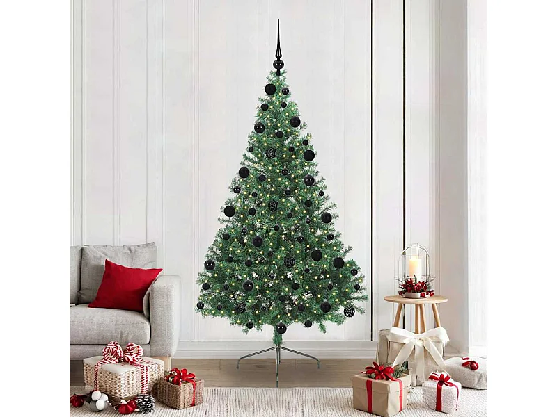 Sapin de Noël artificiel pré-éclairé Vert 210 cm PVC