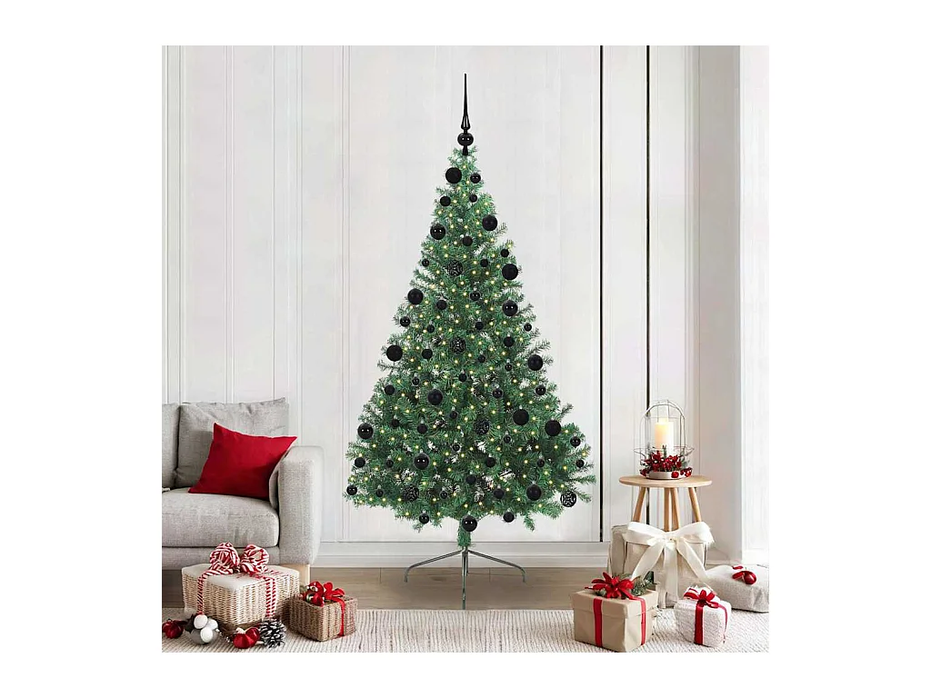 Sapin de Noël artificiel pré-éclairé Vert 210 cm PVC