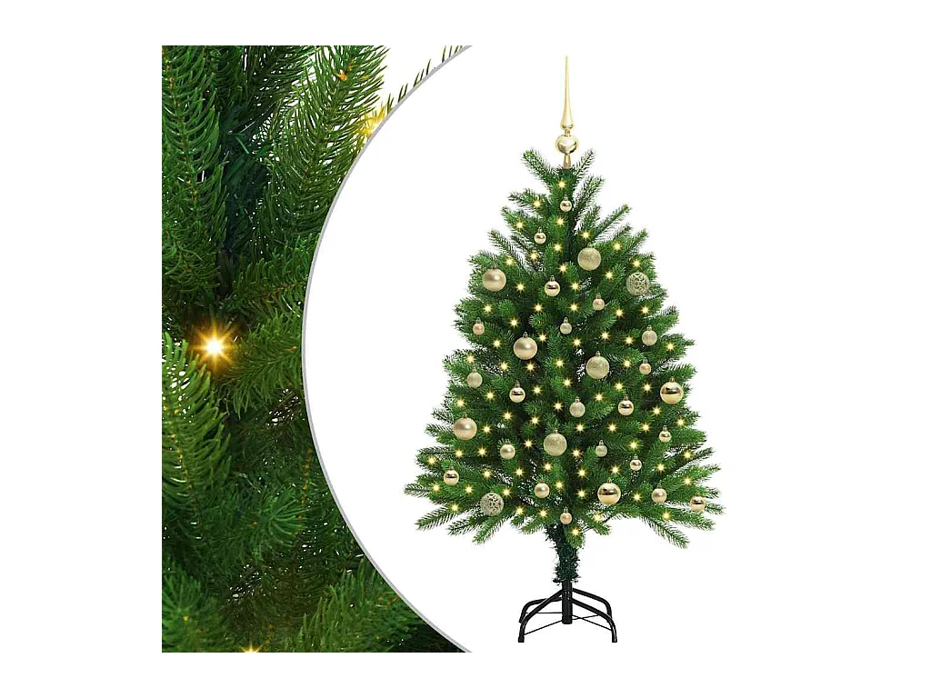 Sapin de Noël avec 150 LED avec support Vert 120 cm PE