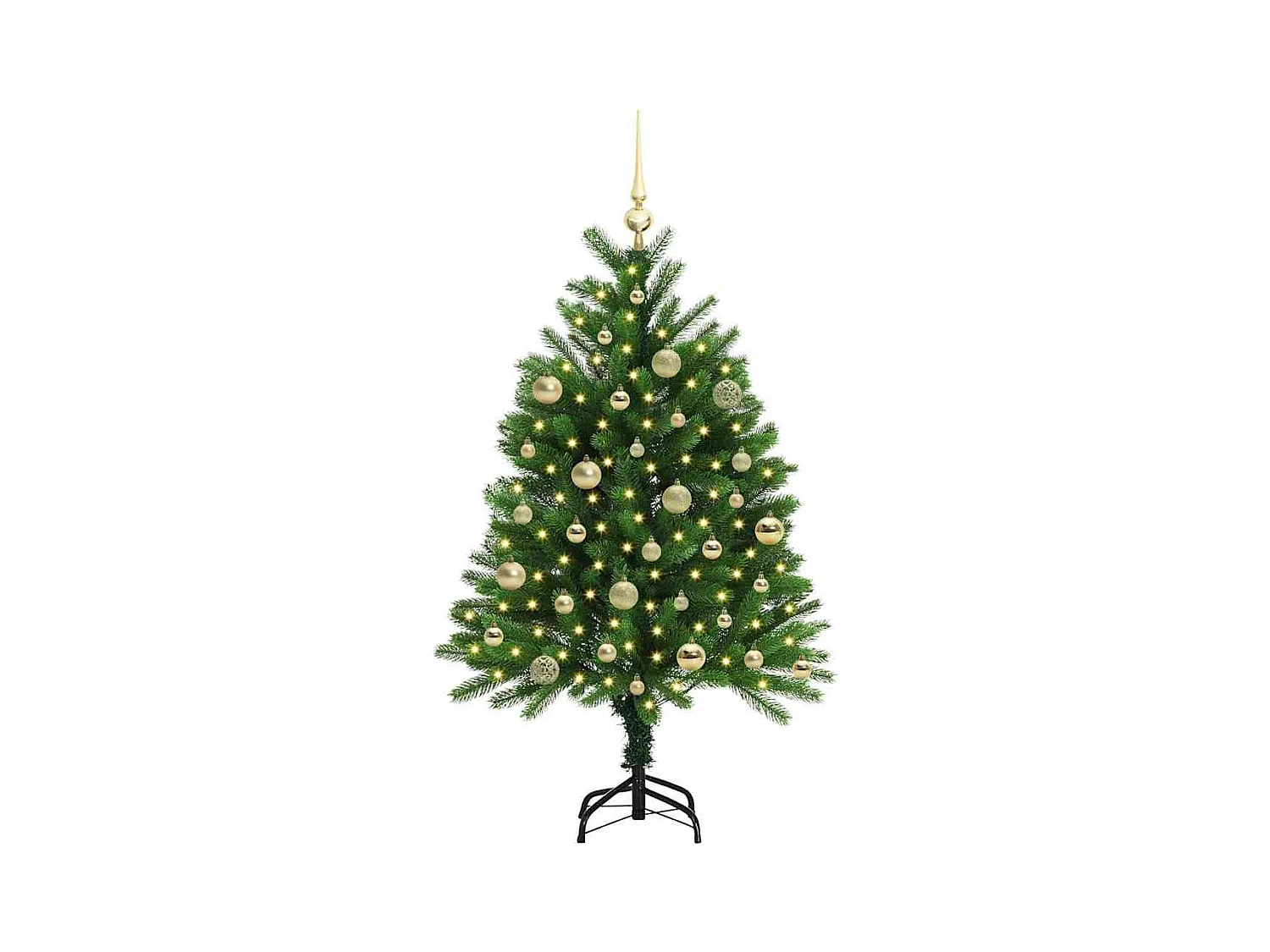 Sapin de Noël avec 150 LED avec support Vert 120 cm PE