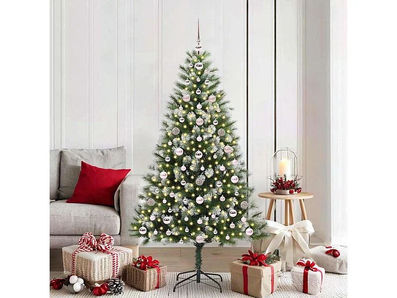 Kunstmatige scharnierende Kerstboom met gevlochten sneeuw