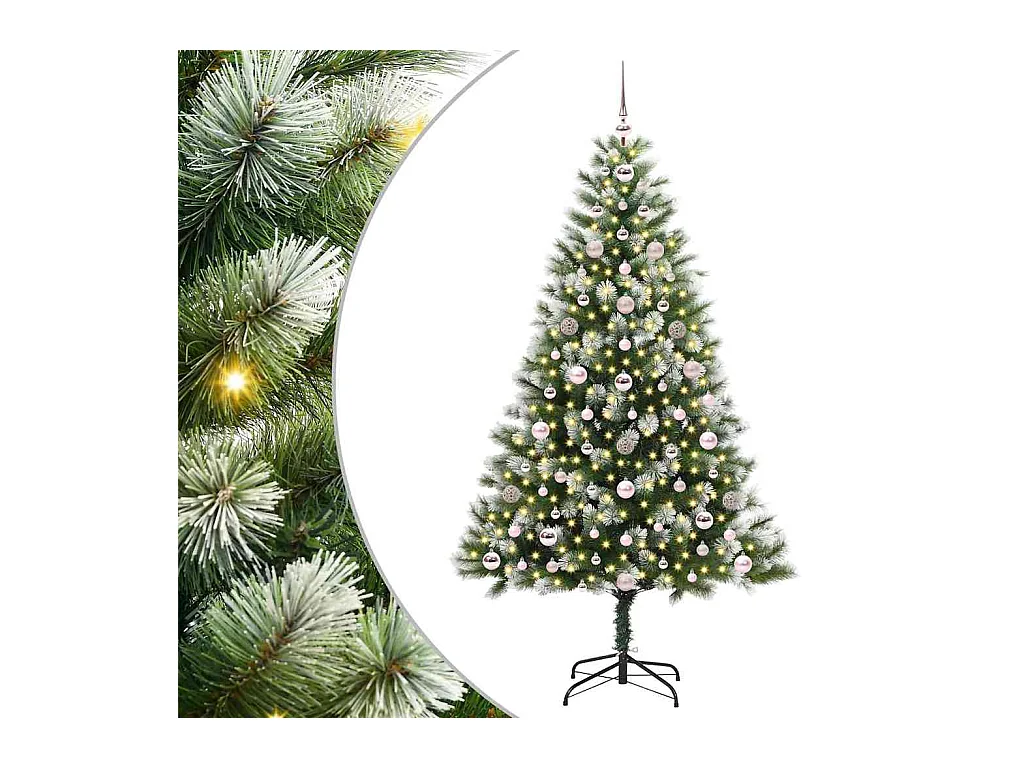 Kunstmatige scharnierende Kerstboom met gevlochten sneeuw