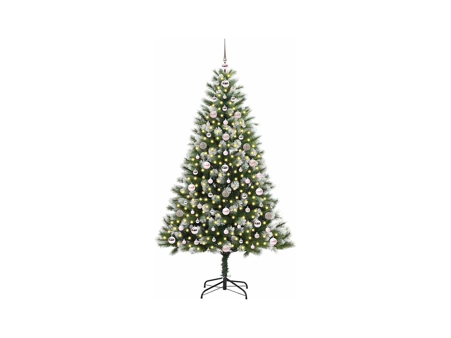 Kunstmatige scharnierende Kerstboom met gevlochten sneeuw