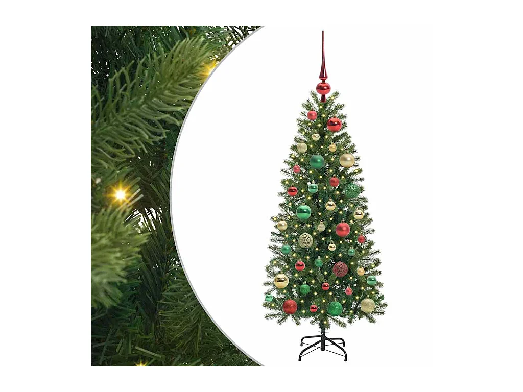 Sapin de Noël artificiel avec 150 LED Vert 120 cm PE et PVC