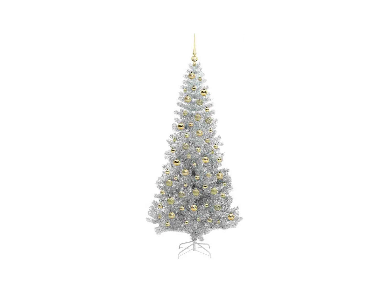 Árbol de Navidad con 300 LED con soporte Plateado 210 cm PET