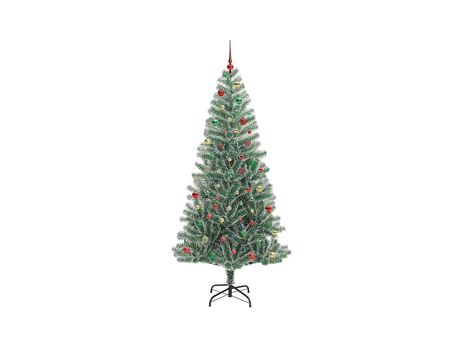 Árbol de Navidad Artificial Nevado con Luz LED Verde y 210 cm